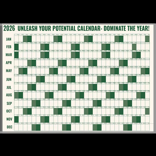 Dominate Your Year Wall A0 (84.1 X 118.9 cm) Calendar Poster – 365 Days of Planning in One View