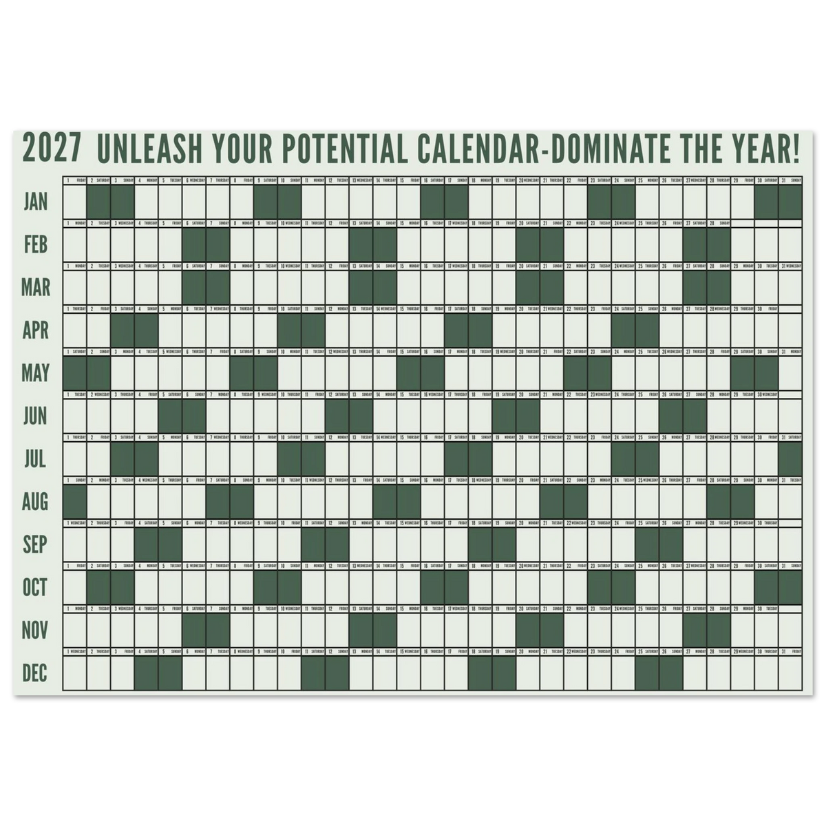 2027 UNLEASH YOUR POTENTIAL CALENDAR-DOMINATE THE YEAR