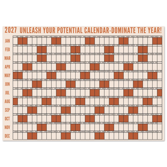 2027 calendar grid poster 
