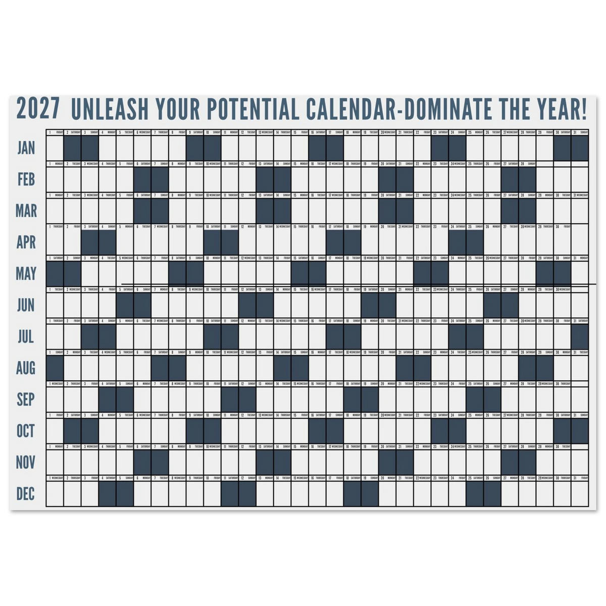 2027 UNLEASH YOUR POTENTIAL CALENDAR-DOMINATE THE YEAR