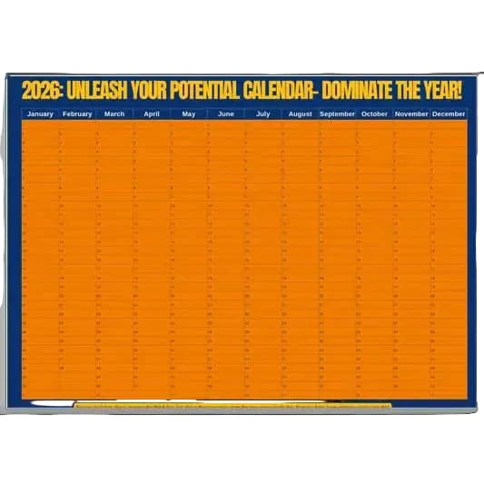 2026 Unleash Your Potential All-in-One Wall Calendar Poster - Classic Matte A0 Design