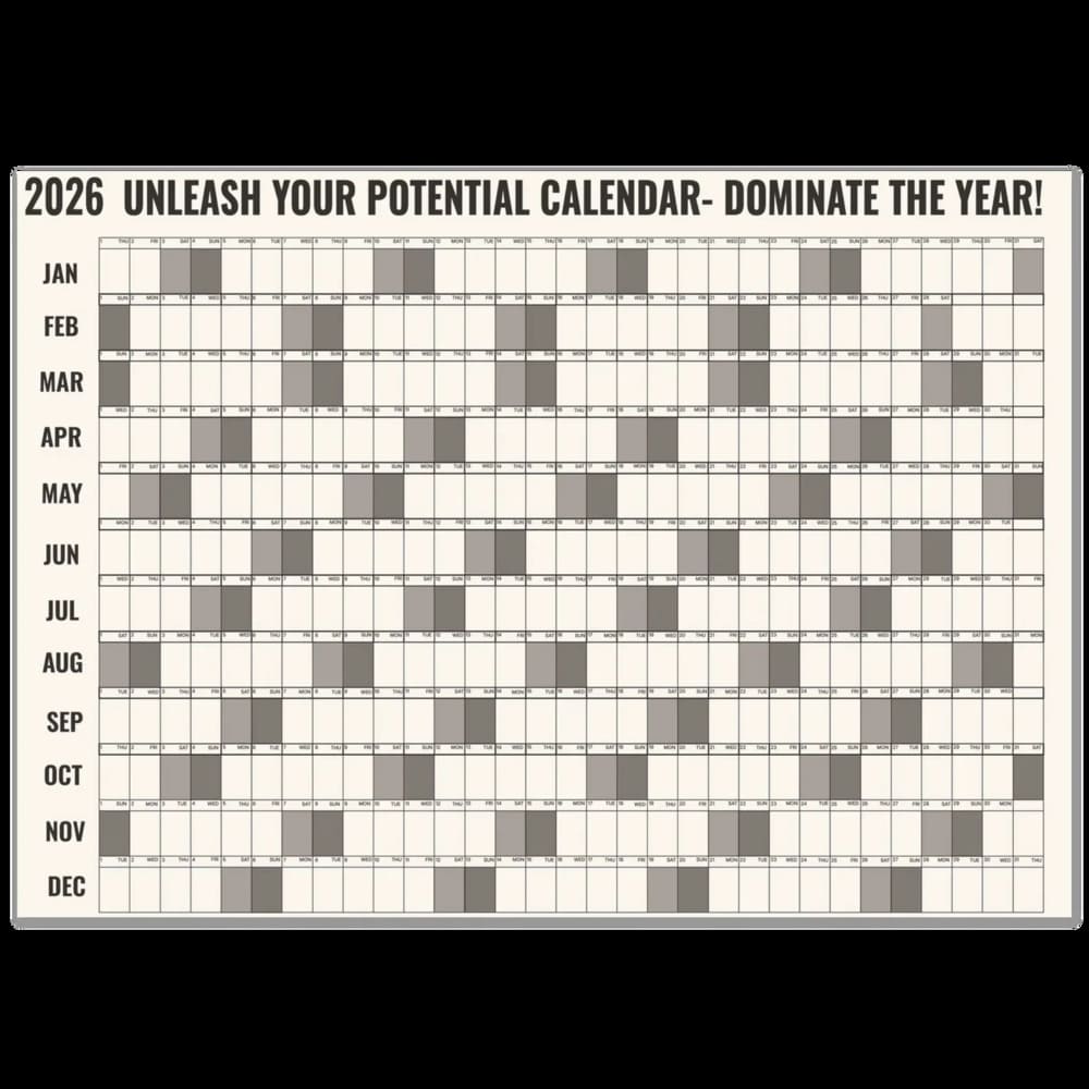 Dominate Your Year Wall A0 (84.1 X 118.9 cm) Calendar Poster – 365 Days of Planning in One View