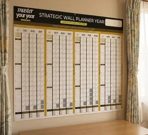 Strategic wall planner on a wall 