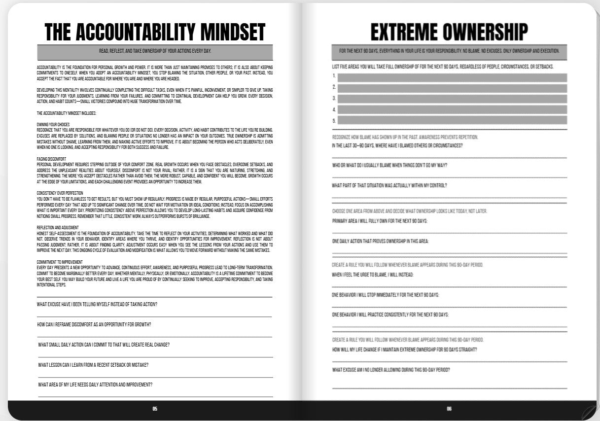 The 90 Days Serious Accountability Journal – Brochure for Responsibility & Results