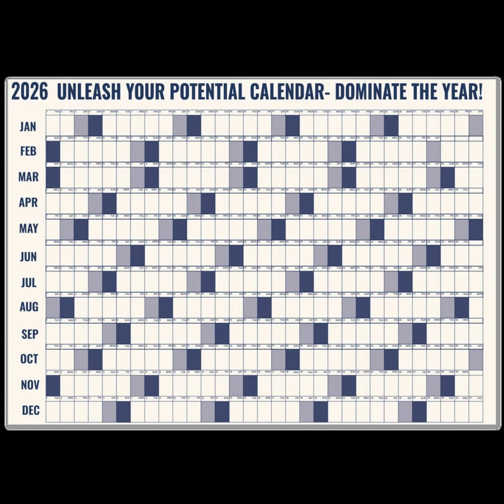 Dominate Your Year Wall A0 (84.1 X 118.9 cm) Calendar Poster – 365 Days of Planning in One View