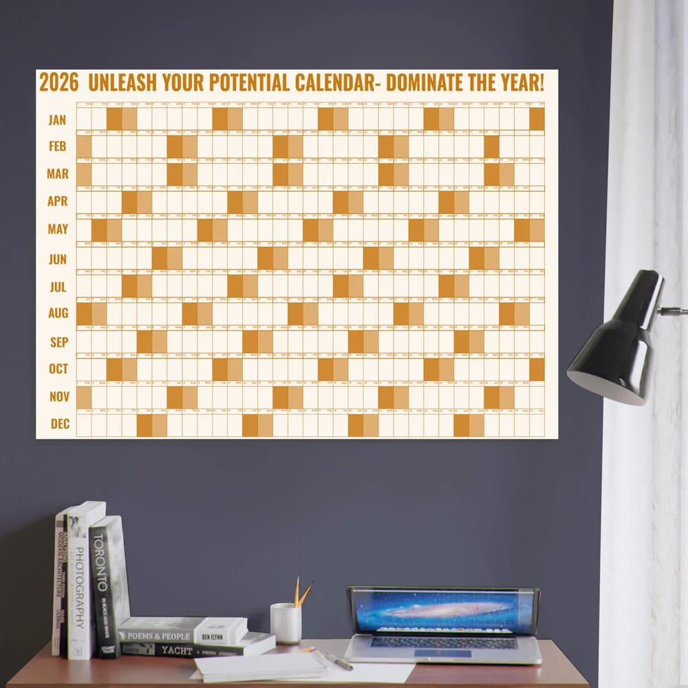 Dominate Your Year Wall A0 (84.1 X 118.9 cm) Calendar Poster – 365 Days of Planning in One View